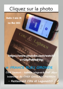 @FRANCE BLEU GIRONDE Les matinales "Côté Saveurs" 1er mai 2023 Cuisine française Traditionnelle revisitée & Ris de Veau